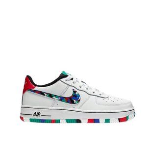 Nike Boy's White Air Force 1 Melted Crayon Leather Athletic Sneaker Size 13C